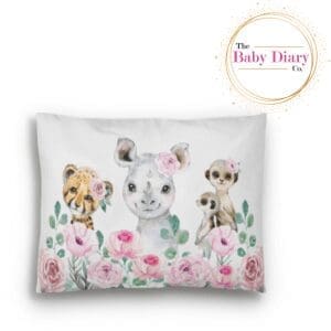 Ready Made Baby Pillowcase- Floral Safari