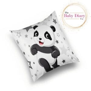 Ready Made Small Scatter Pillow-  Panda with Stars