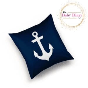 Ready Made Small Scatter Pillow- Anchor on Navy