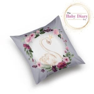 Ready Made Small Scatter Pillow- Floral Swan