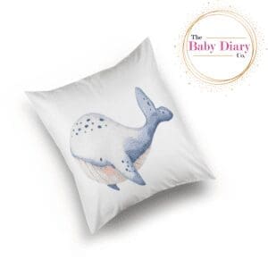 Ready Made Small Scatter Pillow-  Whale on White