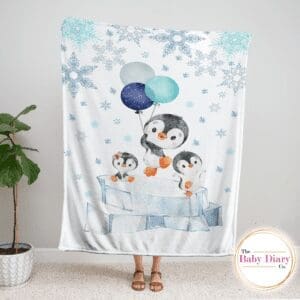 Ready Made Rainbow Penguins Medium Single Layer Fleece Blanket