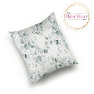 Ready Made Small Scatter Pillow- Eucalyptus on White