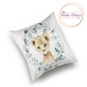 Ready Made Small Scatter Pillow- Lion in Leaves