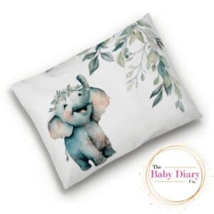 Ready Made Baby Pillowcase- Leafy Elephant