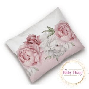 Ready Made Baby Pillowcase- Peonies at Bottom