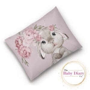 Ready Made Baby Pillowcase- Pink Peony Bunny