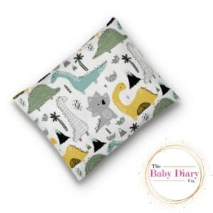 Ready Made Baby Pillowcase- Teal and Green Modern Dino