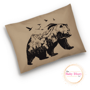 Ready Made Baby Pillowcase- Bear Forrest Silhoutte