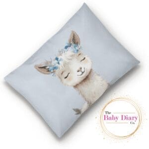 Ready Made Baby Pillowcase- Blue Llama
