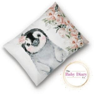 Ready Made Baby Pillowcase- Floral Penguin
