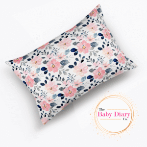 Ready Made Standard Pillowcase- Coral Pink and Navy Florals