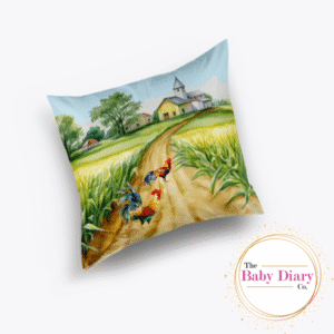 Ready Made Small Scatter Pillow- Realistic Farm Chickens