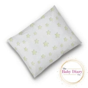 Ready Made Baby Pillowcase- White with stars