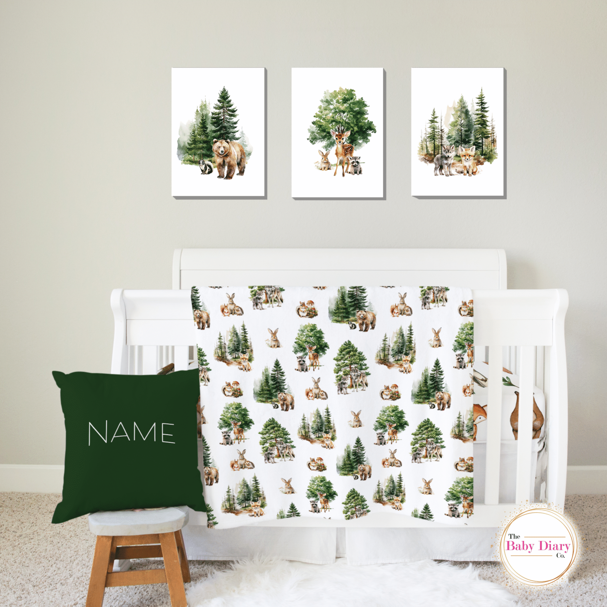 Ready Made Realistic Woodlands 3 x A3 Wall Canvases